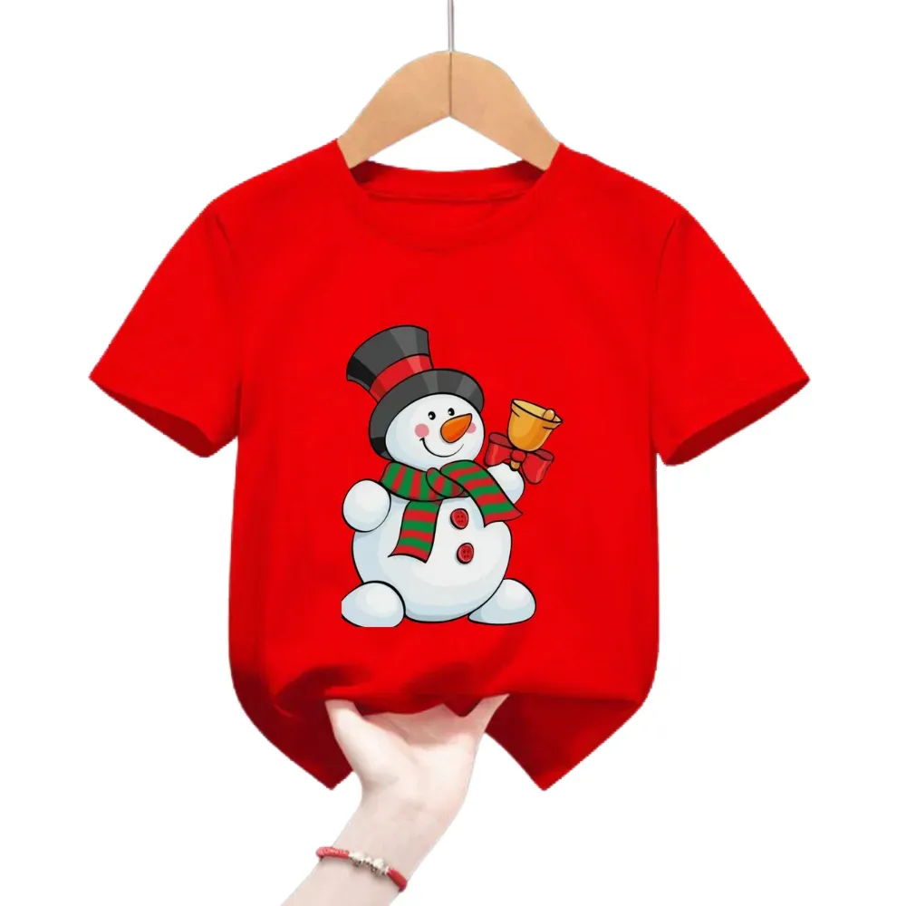 Camiseta Navidad Muñeco de nieve - Piel durazno