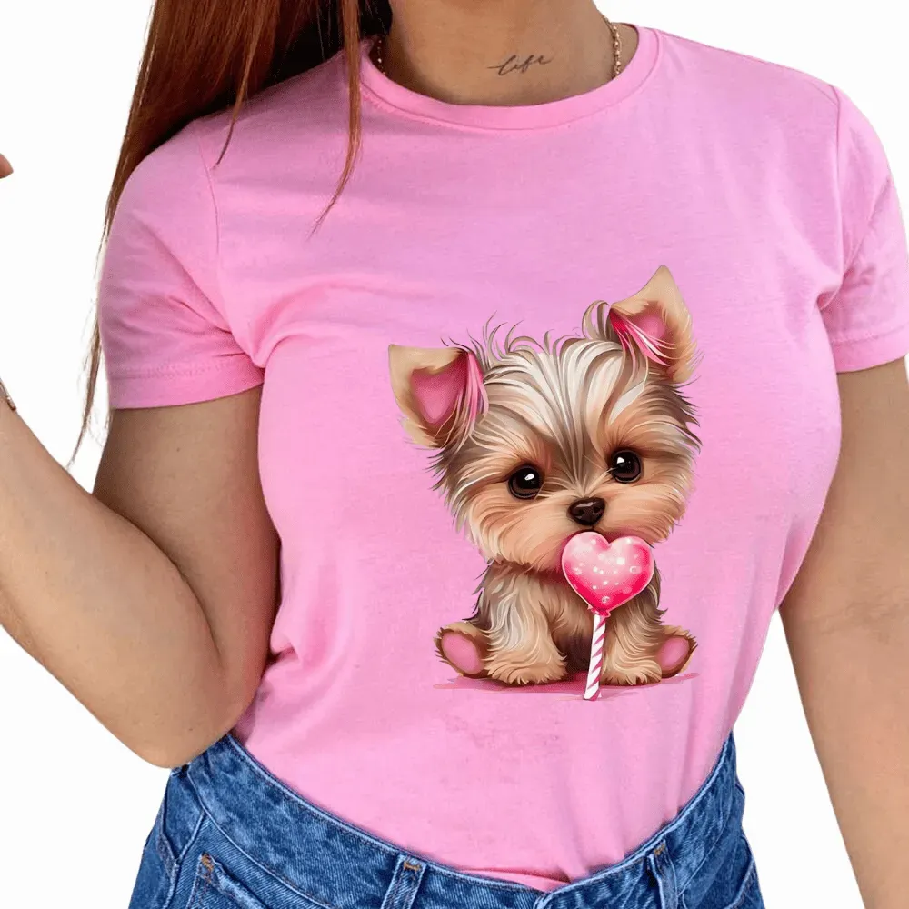 Camiseta Rosa Doggy Mujer