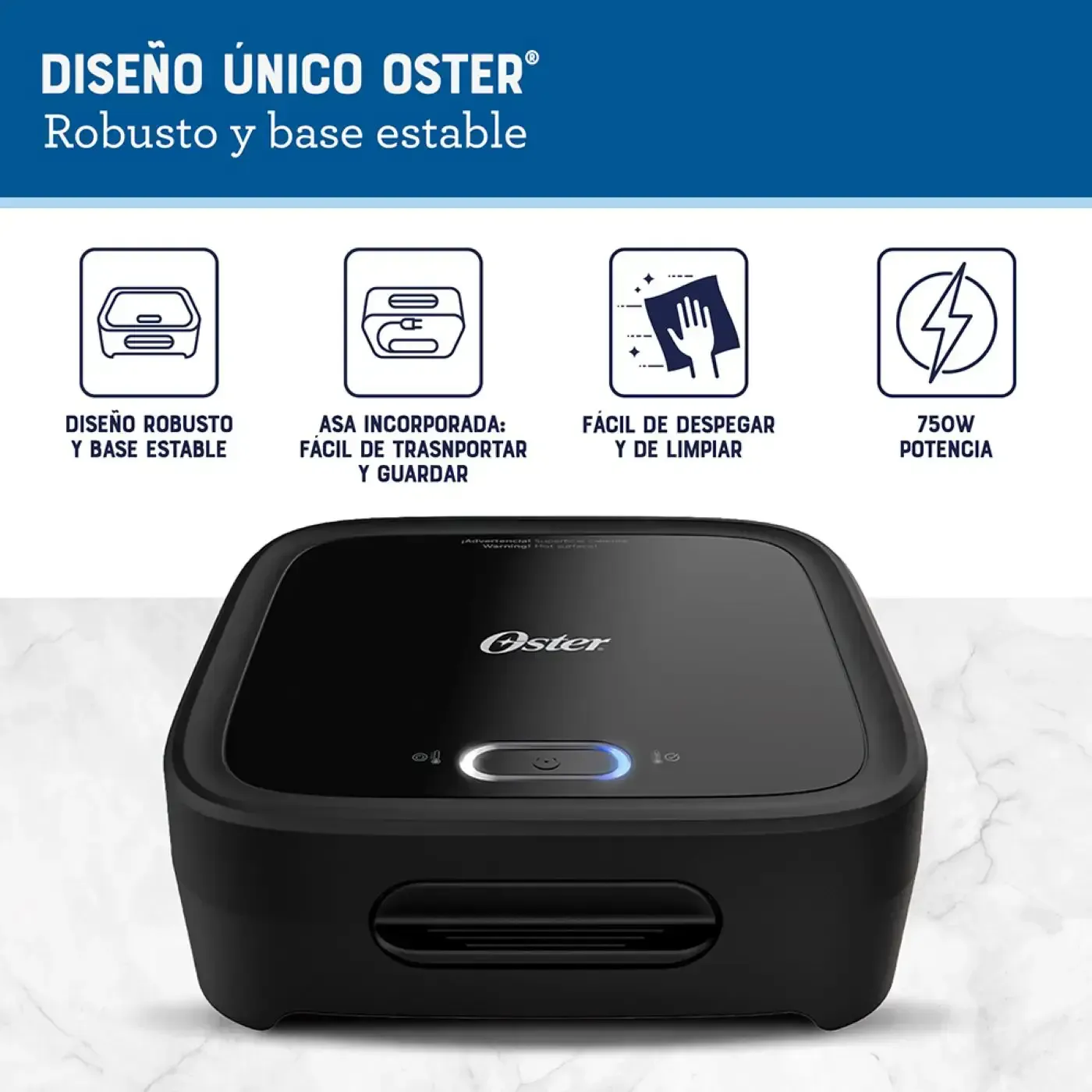 Sanduchera OSTER Tipo Panini Compacta 2204949 Negra