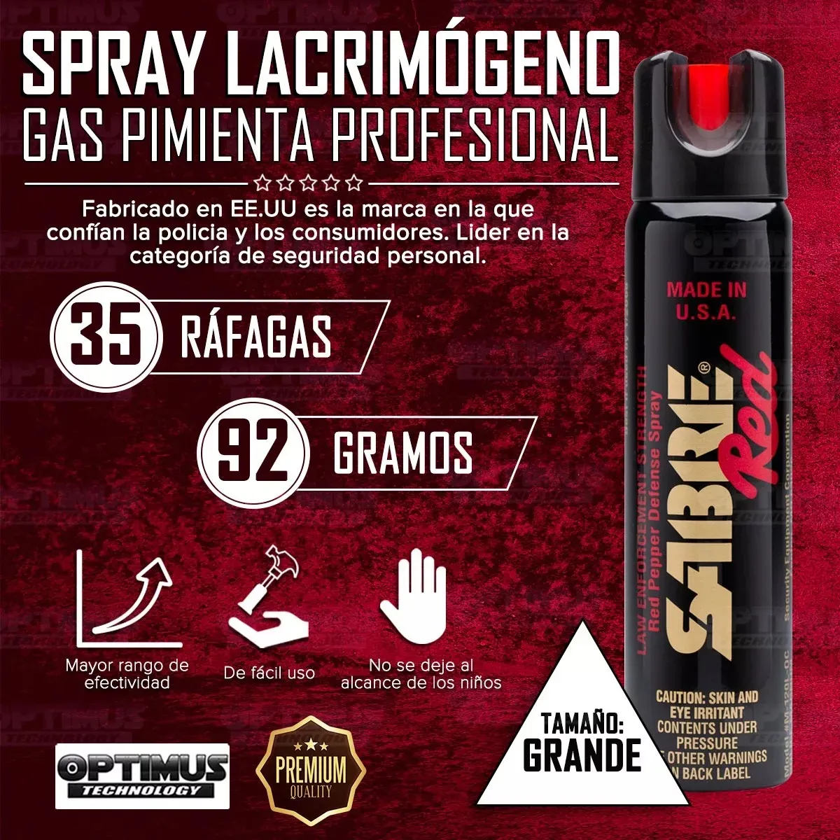 Gas Pimienta Defensa Personal Aerosol Pepper Spray Alto Rango