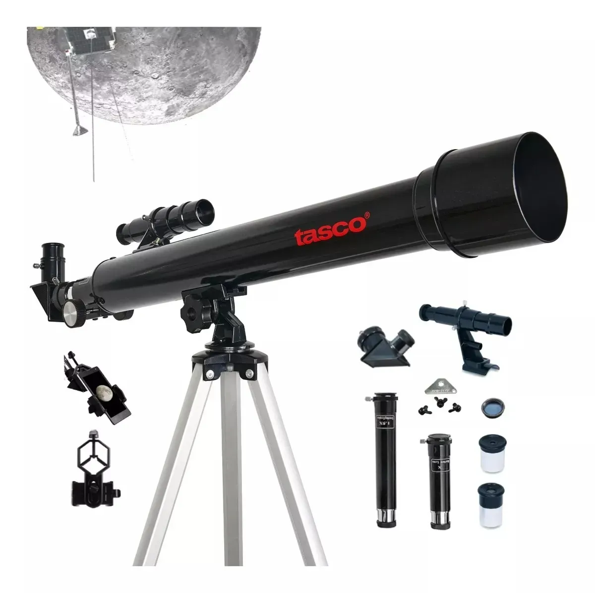 Telescopio Tasco Spacestation 600 X 50 Mm, Refractor Negro