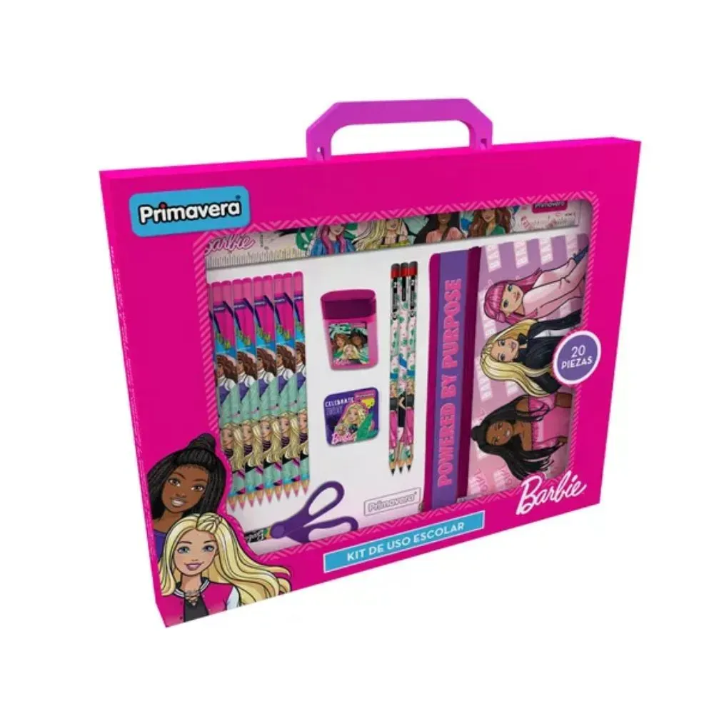 Kit Escolar Barbie Fucsia x 20 Piezas