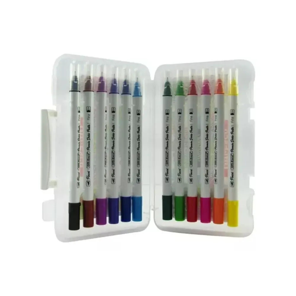 Plumones Doble Punta Pincel X12 Offiesco Oe-096 Lettering