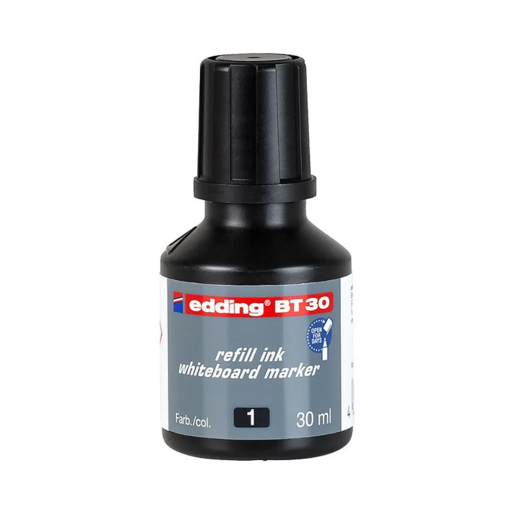 Tinta Edding Bt30 Pizarron Blanco Recargable Por Goteo 30m Color Negro