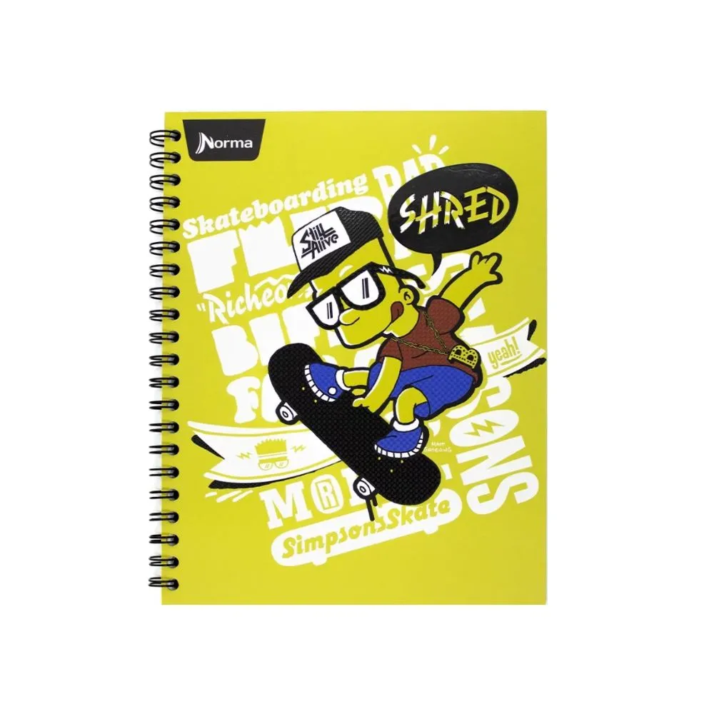 Cuaderno Argollado Durabook 7 materias Cuadriculado Pequeño Simpsons 545338 Norma