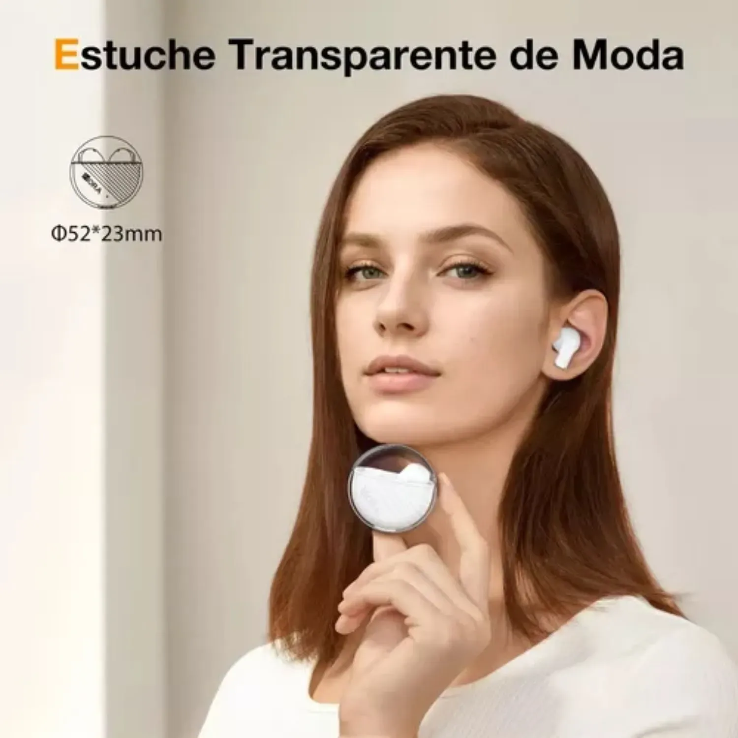 Audífonos In-ear Inalámbricos 1hora Blanco Auriculares Inalambricos Bluetooth 5.3 Con Microfono Manos Libres Audifono