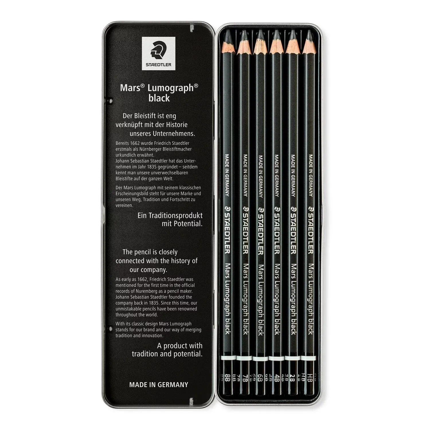 Set Lapices De Dibujo Staedtler Mars Lumograph Black X 6