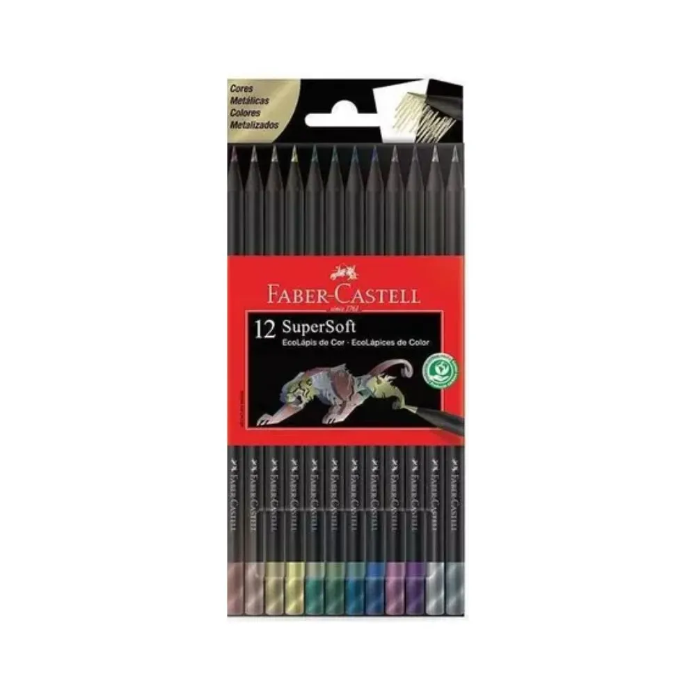 Ecolápis Supersoft 12 colores metalizados Faber-castell Full