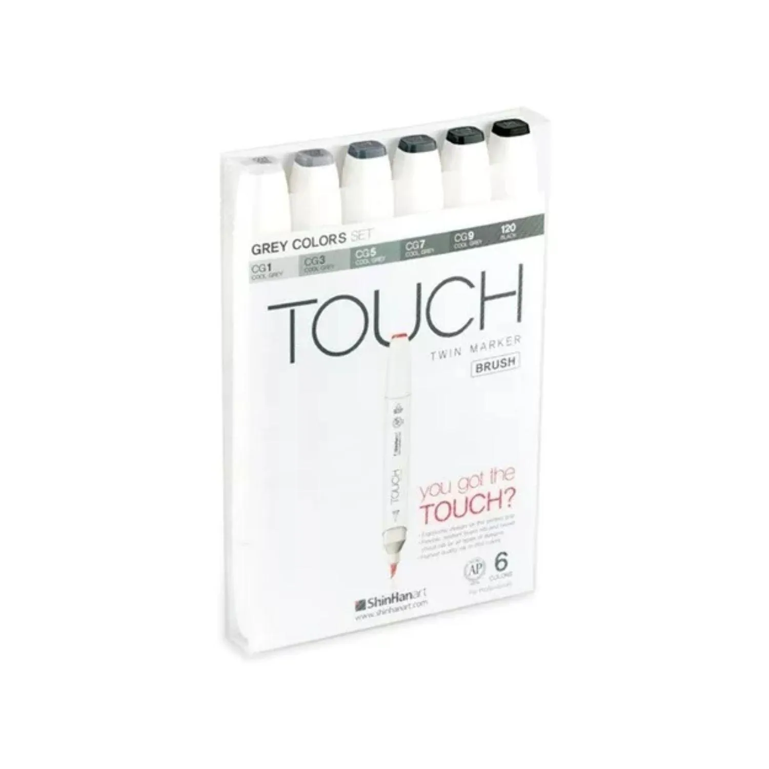 Marcador Touch Twin Brush Marker Grey Colors X 6 1200604