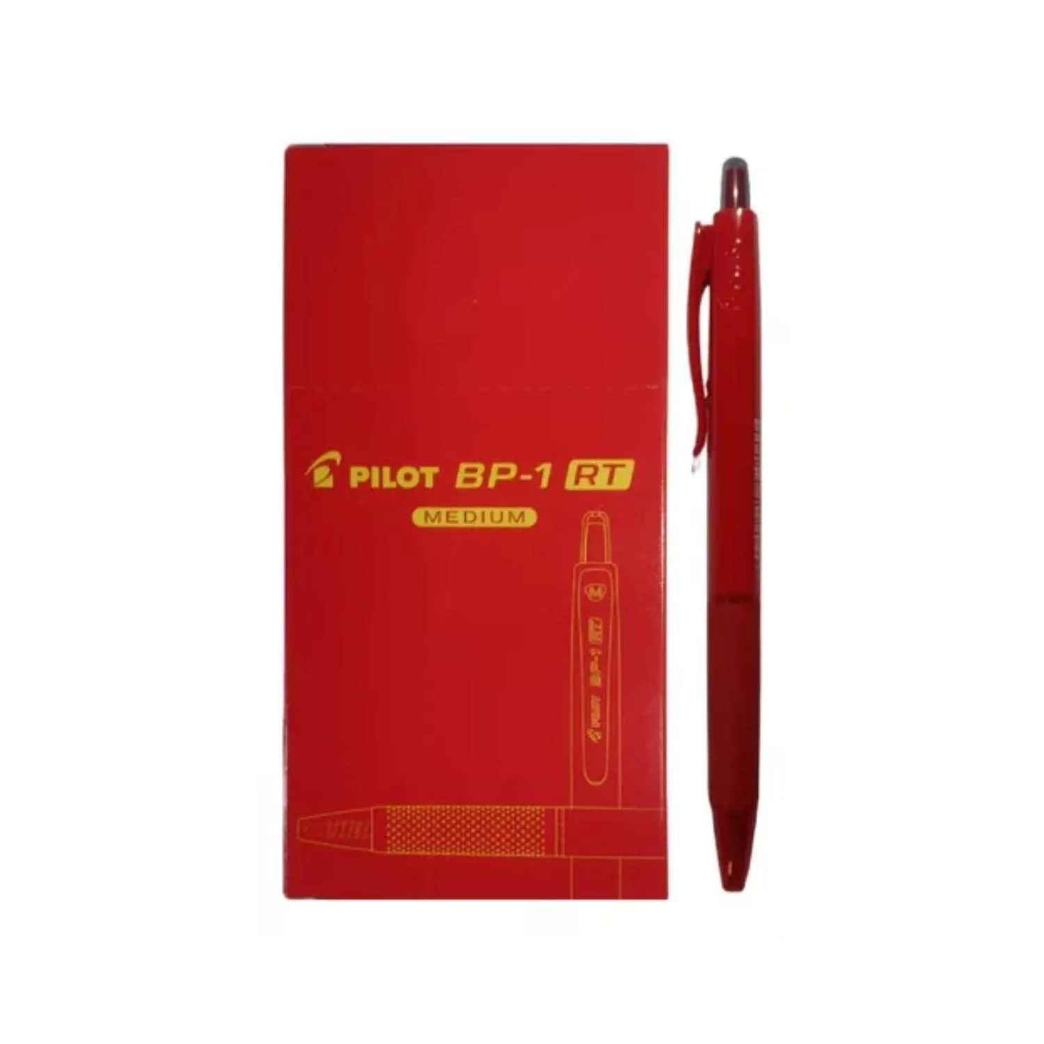 Boligrafo Retractil Bp1 Rojo Medio Pilot X 12 Unidades