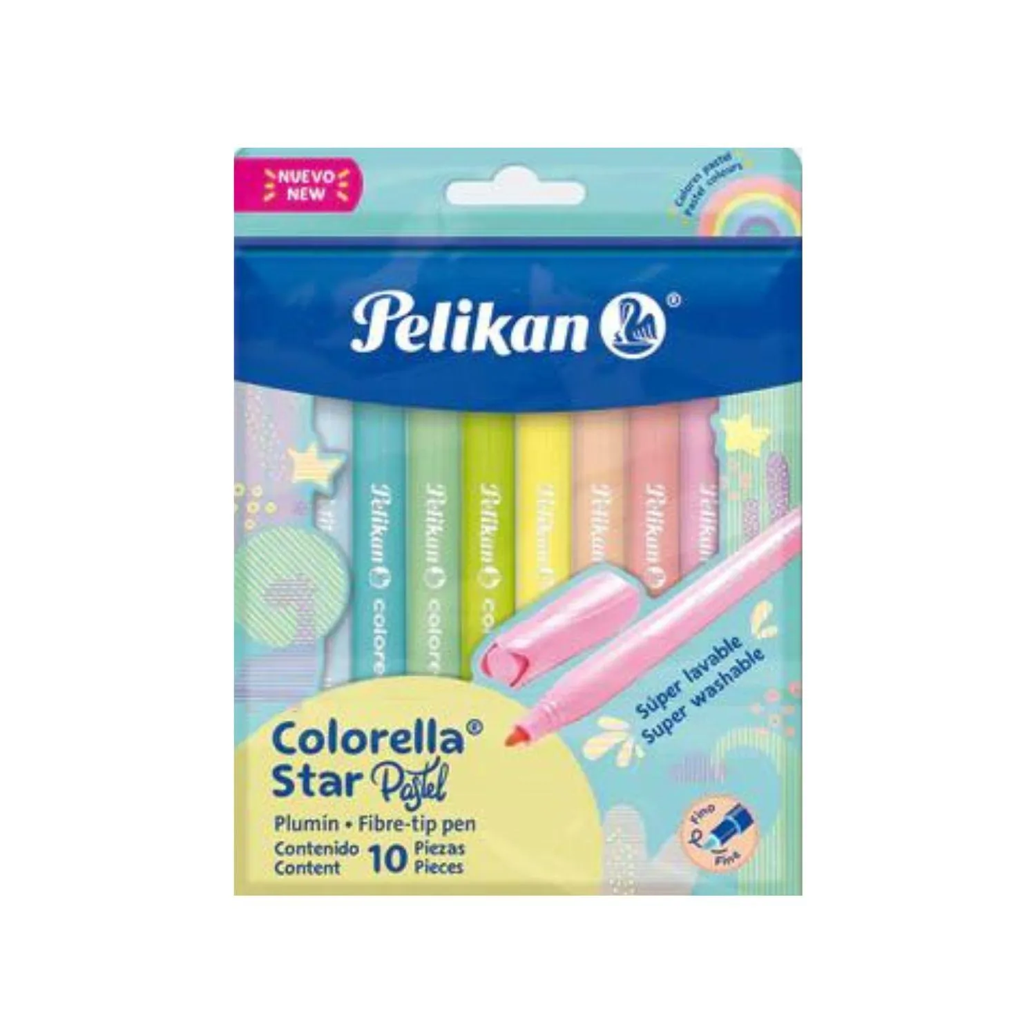 Estuche Plumones X 10 Colorella Star Pastel Pelikan