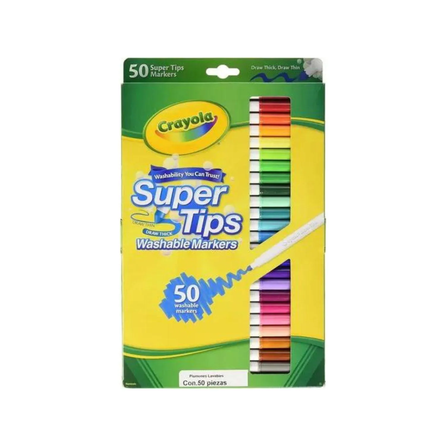 Plumones Delgados Lavables Supertips Dpx50 Crayola