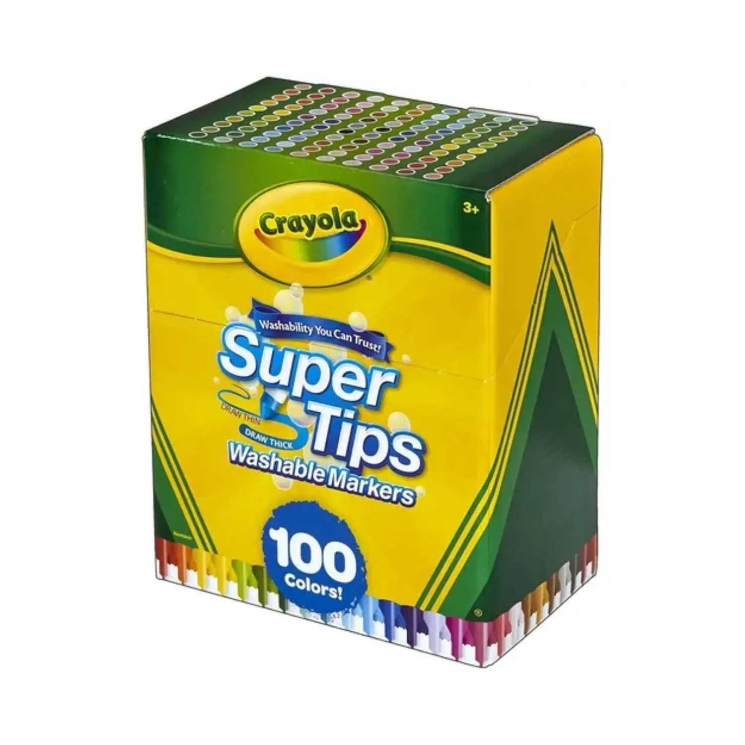 Plumones Delgados Lavables Supertips Caja X 100 Crayola