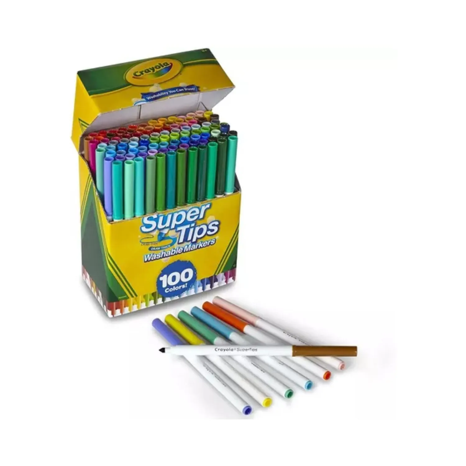 Plumones Delgados Lavables Supertips Caja X 100 Crayola