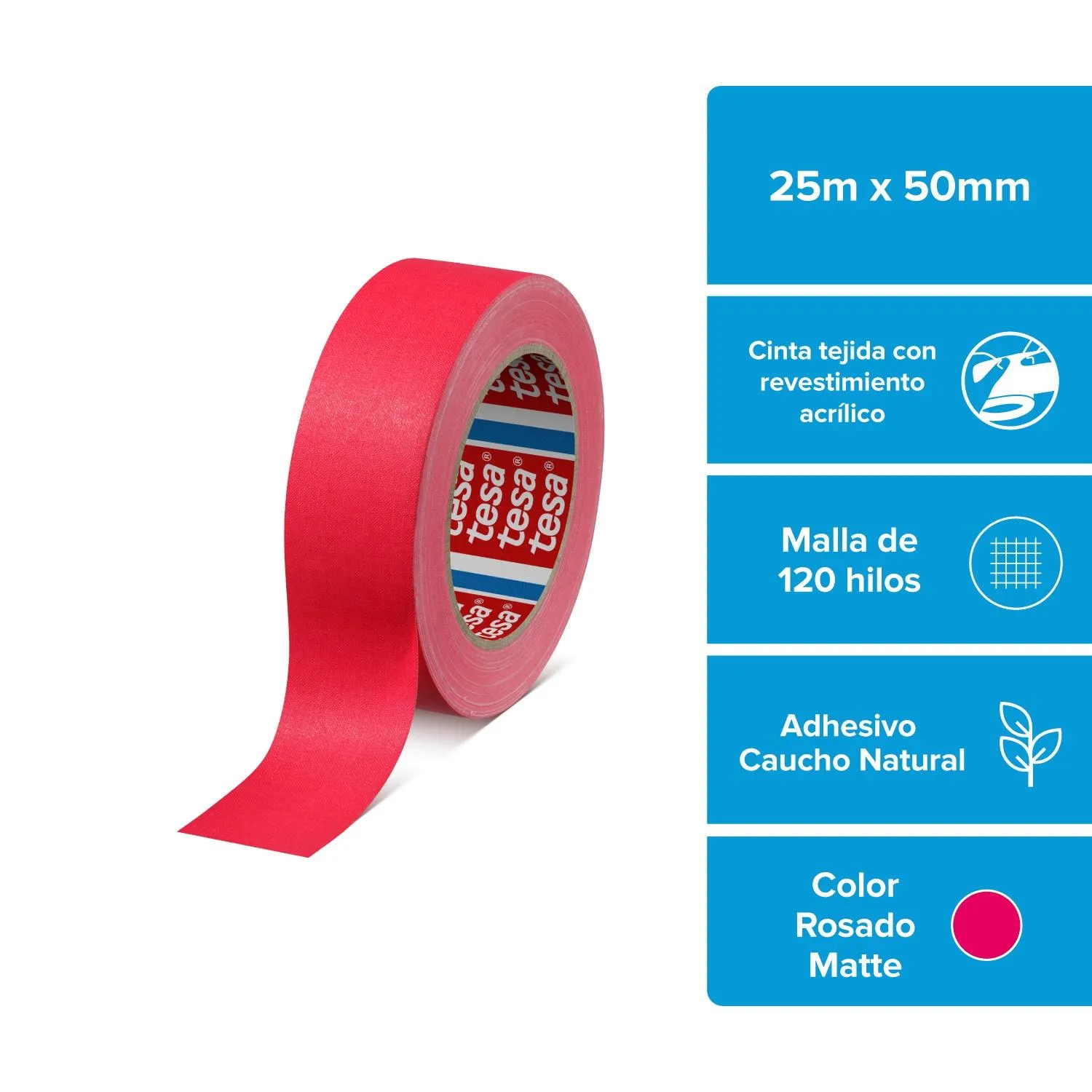 Cinta Gaffer Prem Fluorescente 50mm X 25m. Rosado