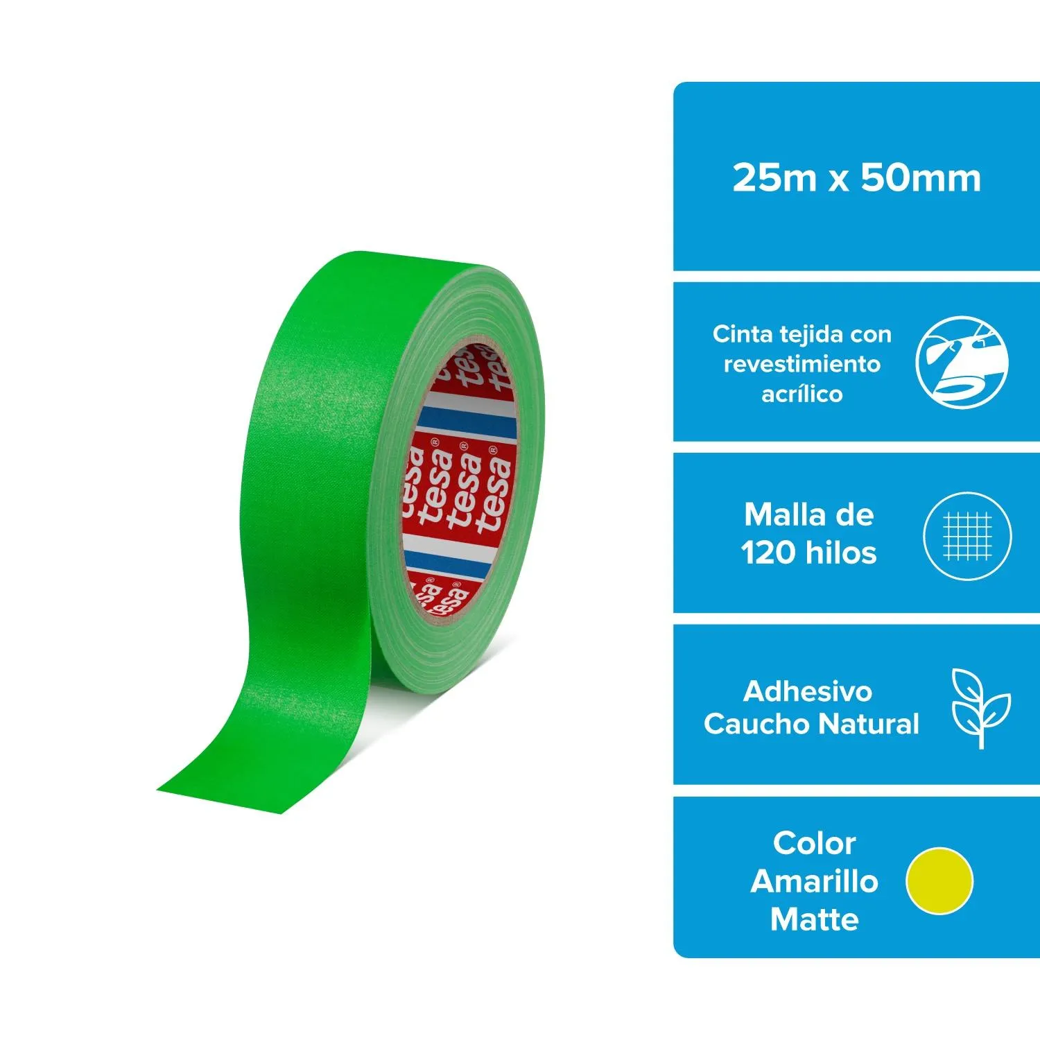 Cinta Gaffer Prem Fluorescente 50mm X 25m. Verde