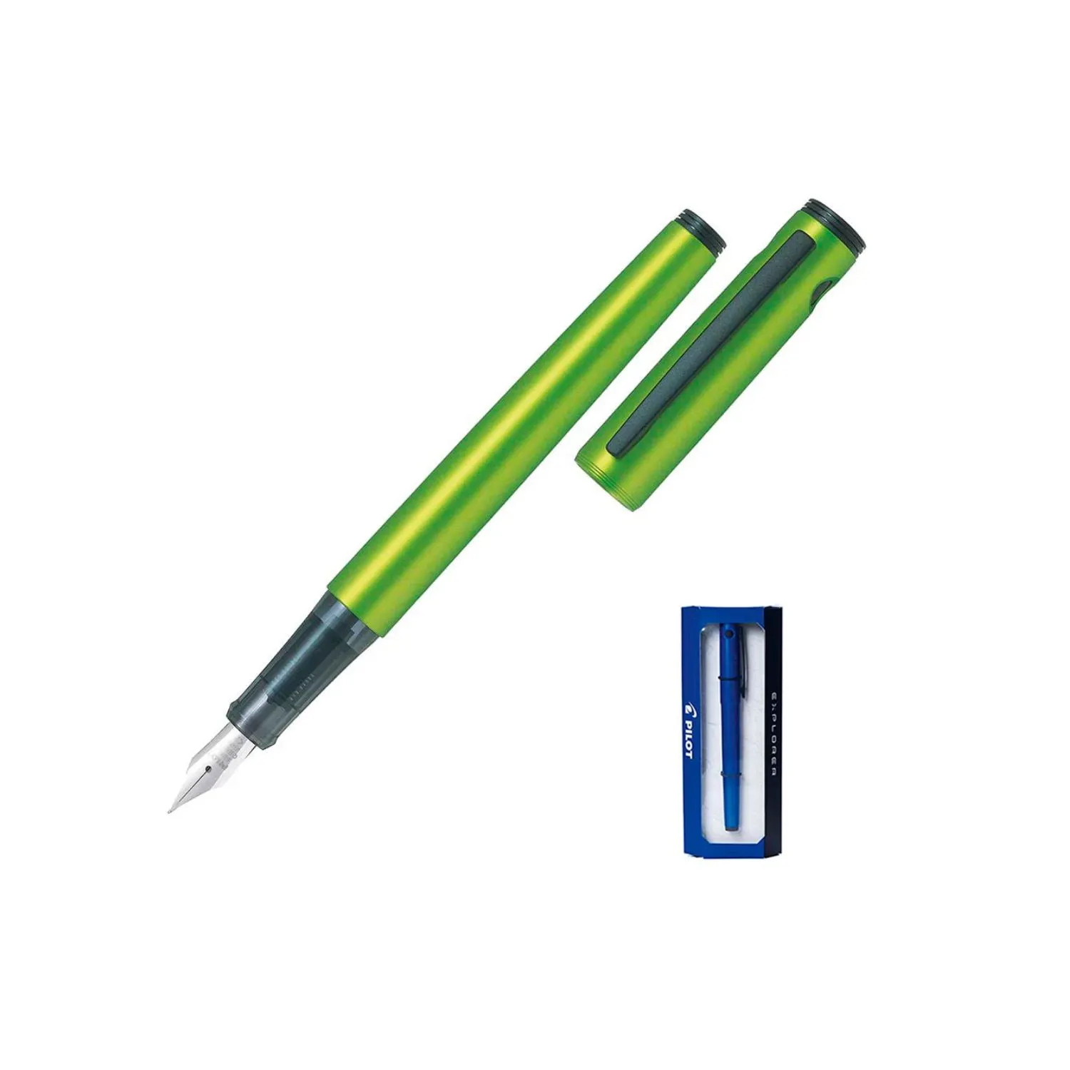 Pluma Explorer M Verde Lima Metalizada Pilot