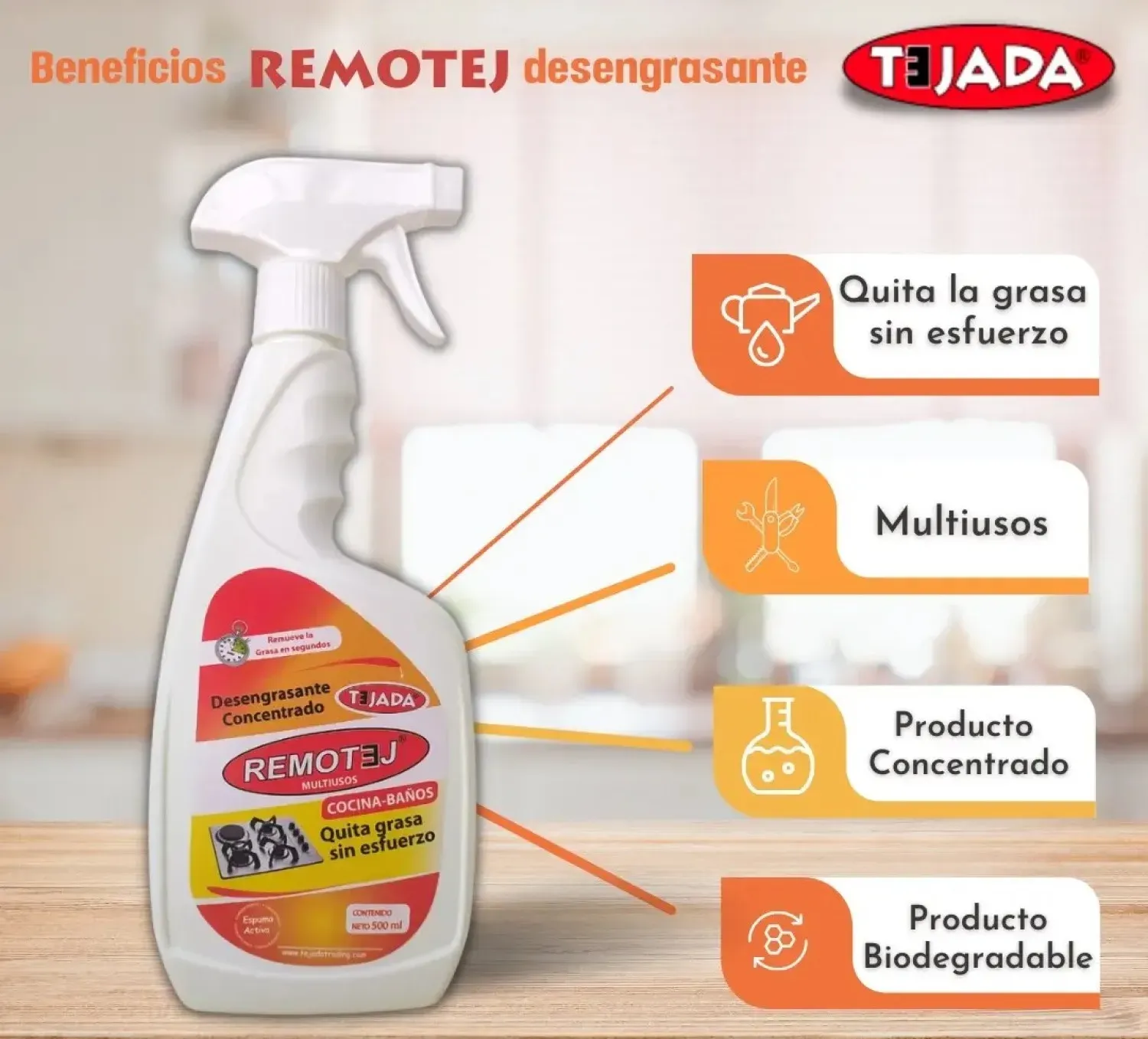 Desengrasante Concentrado Remotej Spray X6 Und Tejada