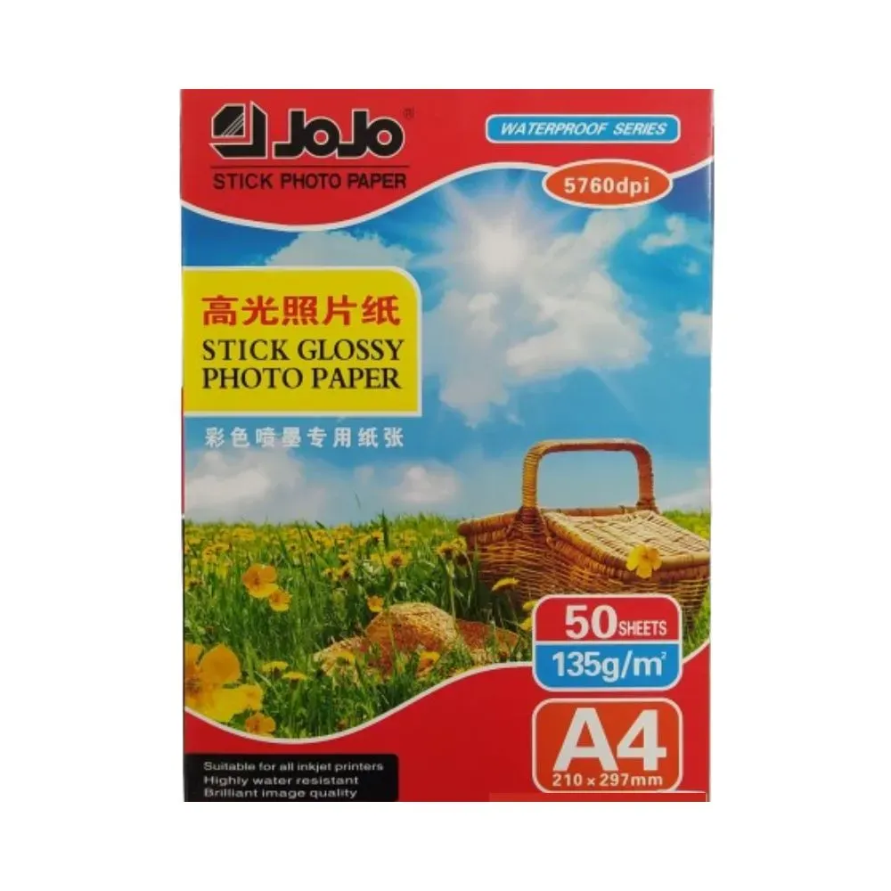 Papel Fotografico Adhesivo Glossy A4 135 Gr X 50 Jojo