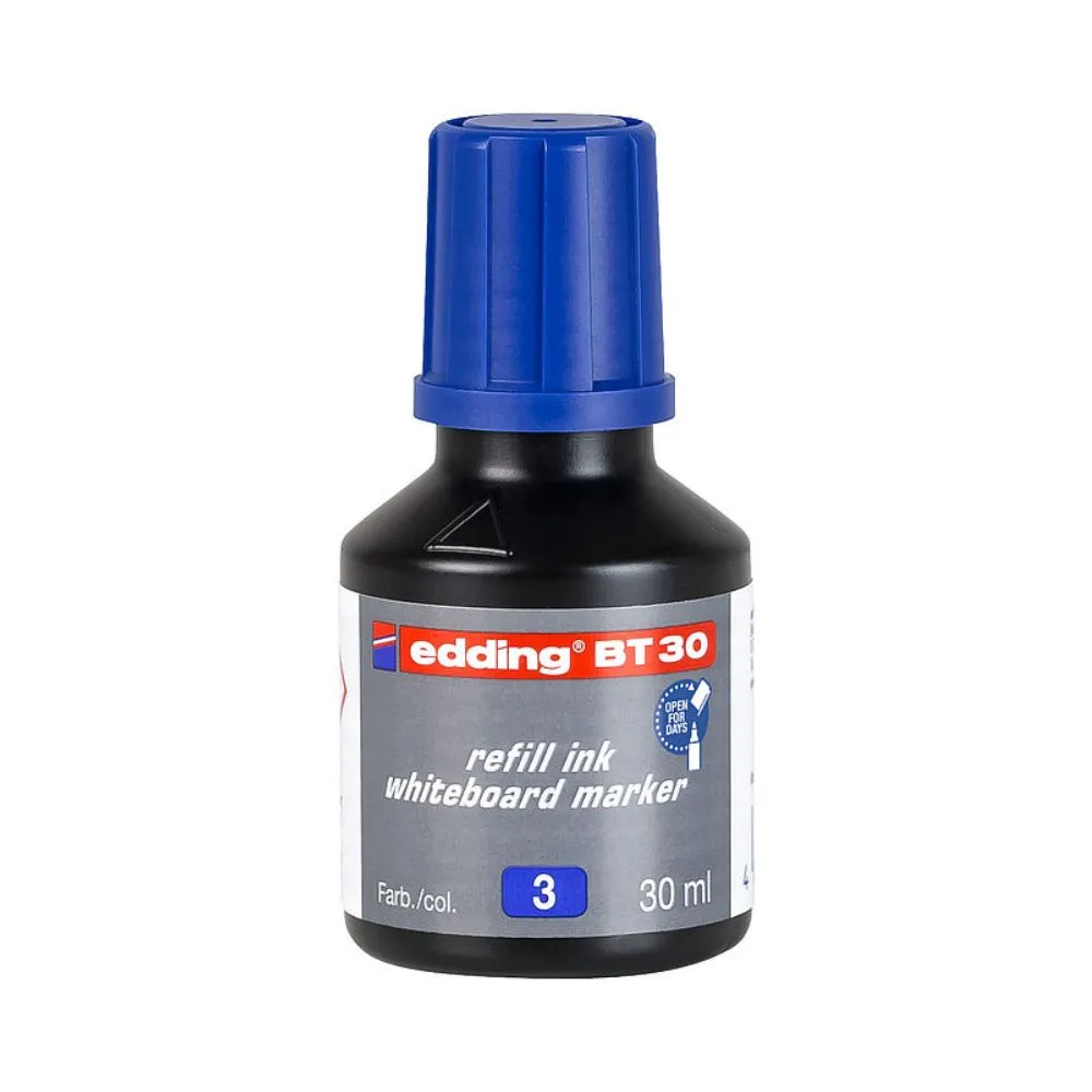 Tinta Edding Bt30 Pizarron Blanco Recargable Por Goteo 30m Color Azul