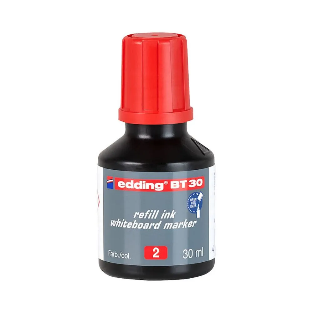 Tinta Edding Bt30 Pizarron Blanco Recargable Por Goteo 30m Color Rojo 