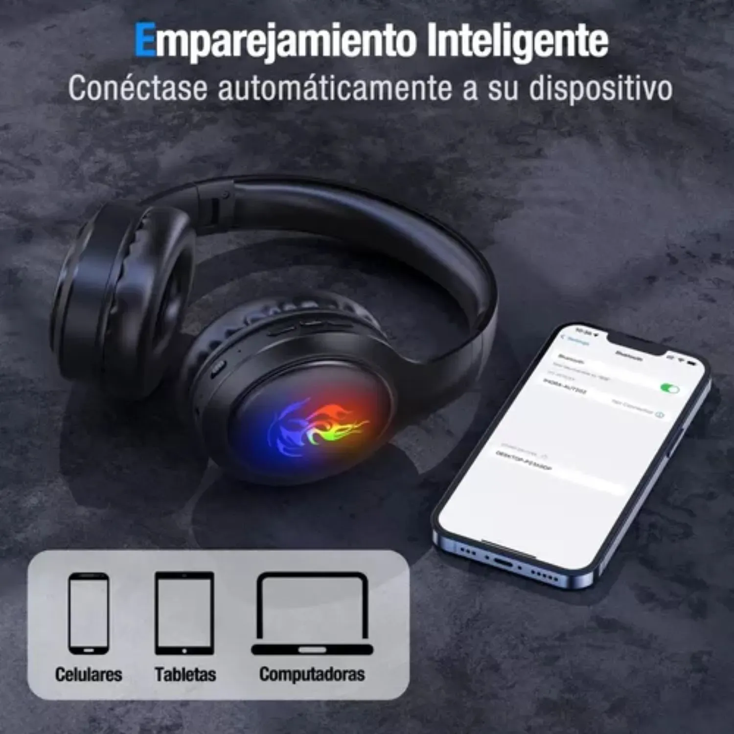 Audífonos Inalámbricos De Diadema Bluetooth Plegable 1000mah Color Negro