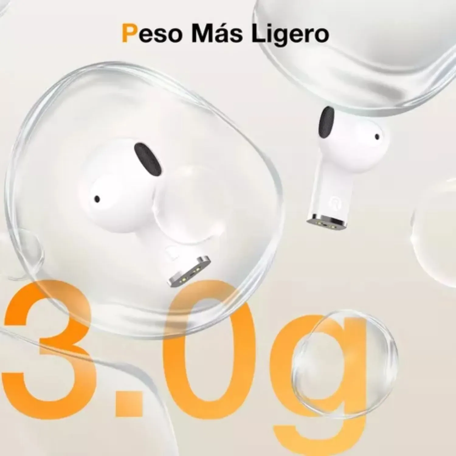 Audífonos In-ear Inalámbricos 1hora Blanco Auriculares Inalambricos Bluetooth 5.3 Con Microfono Manos Libres Audifono