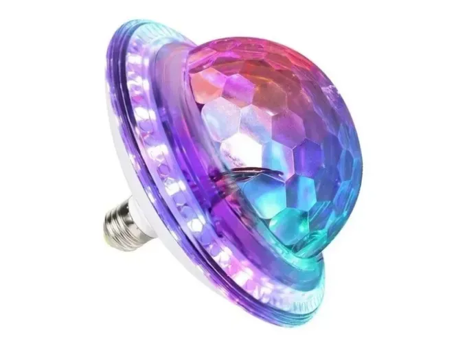 Bombillo Led Discotequero Rgb Giratorio Colores Fiestas Mnr