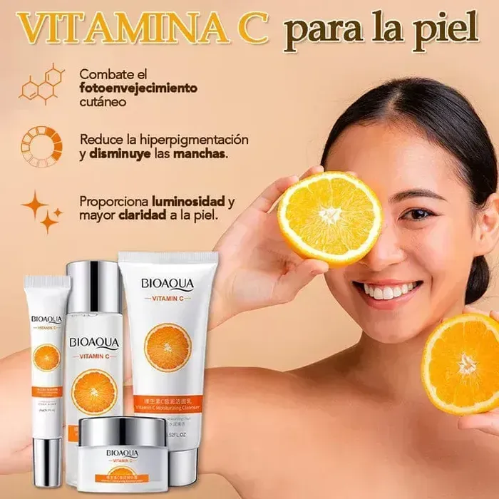 Kit Cuidado Facial De Vitamina C Hidratante Antiedad BIOAQUA (6 Productos)