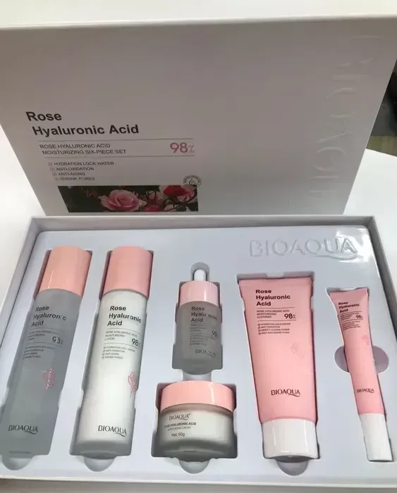 Kit Cuidado Facial De Ácido Hialurónico Y Rosas Hidratante BIOAQUA (6 productos)