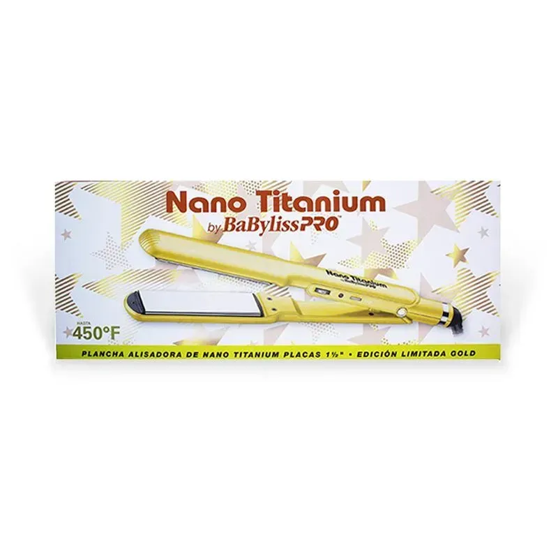 Plancha Babyliss Pro Nano Titanium Dorada 1 1/2" Original