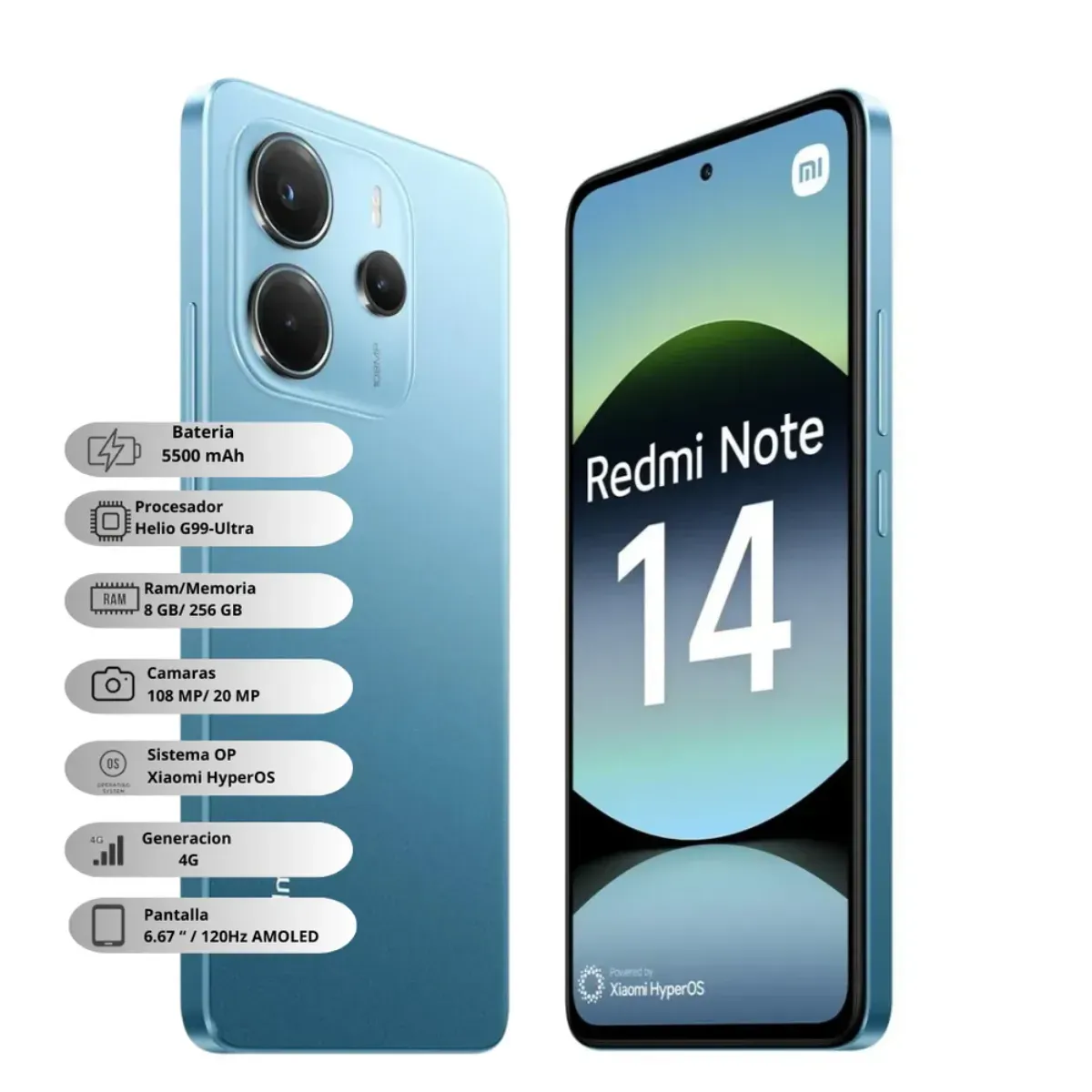 Celular Xiaomi Redmi Note 14 4G 256 Gb 8 Ram Azul