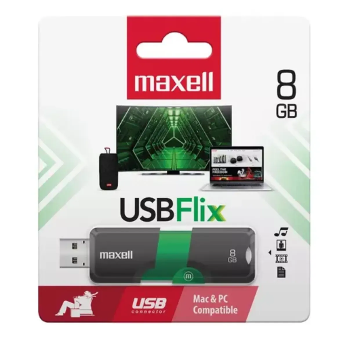 MEMORIA USB MARCA MAXEL FLIX 8GB