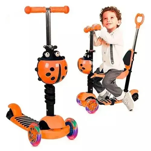 Patineta Scooter Convertible 5 En 1 Para Niños Monopatin Con Luces Led