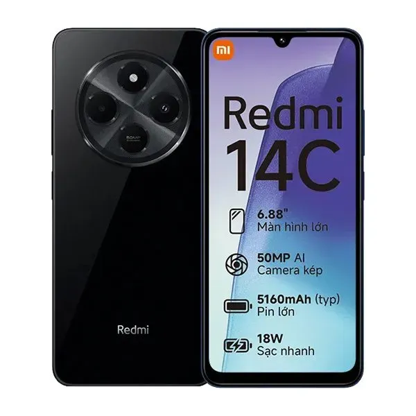 Celular Xiaomi Redmi 14c 128GB 4 + 4RAM NEGRO 