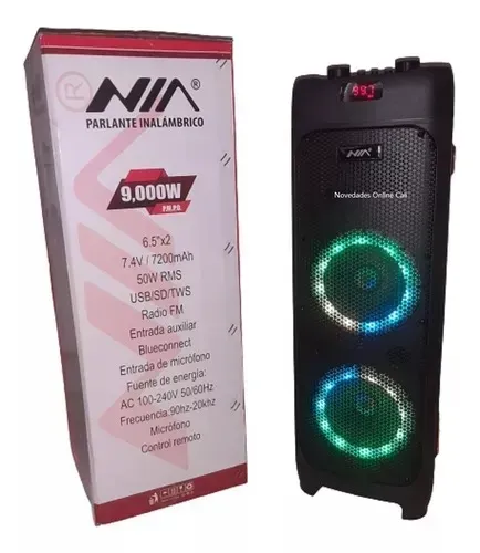 Torre De Sonido Bluetooth Parlante 9000W Con Control Y Microfono Cabina De Sonido Original NIA 