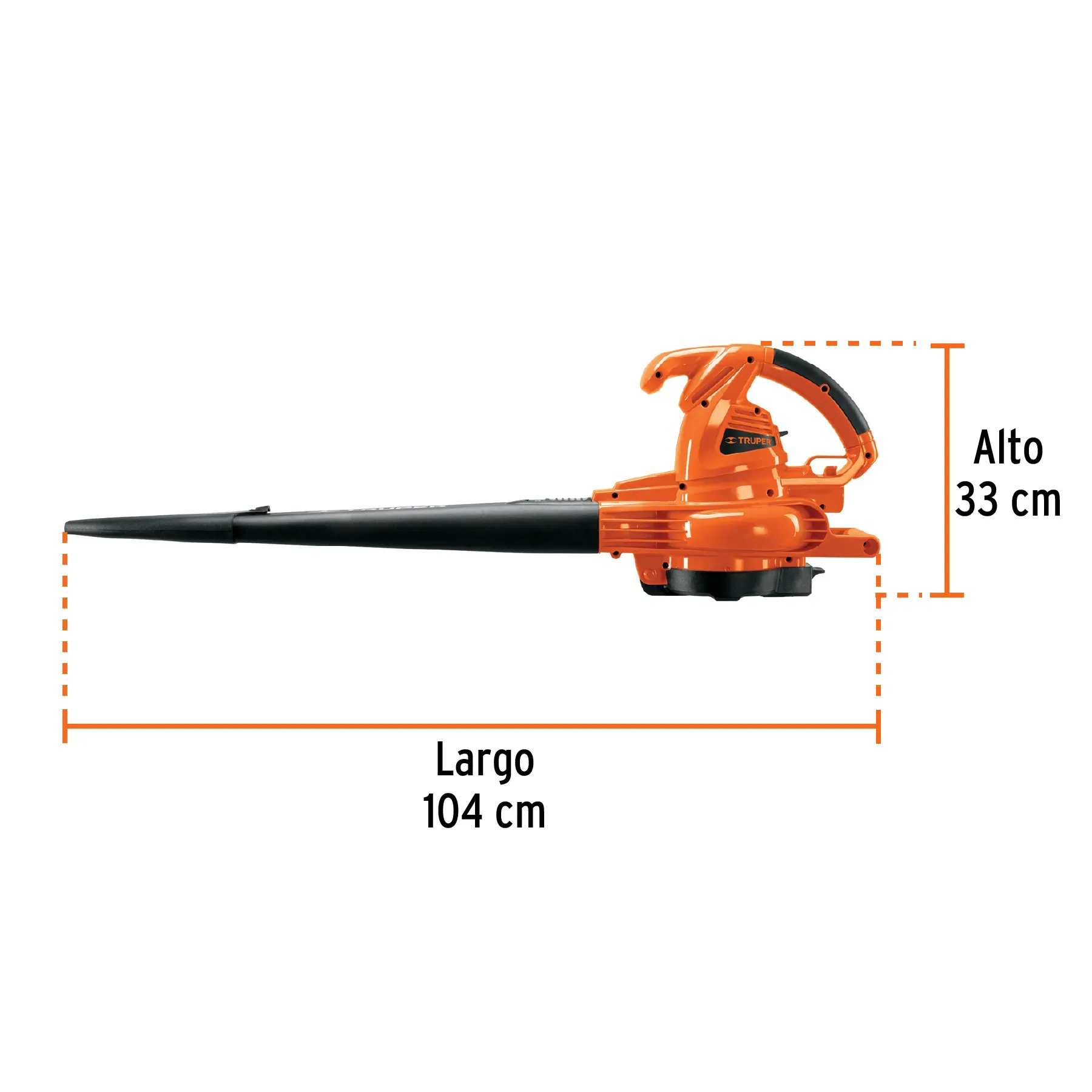 Sopladora Aspiradora Eléctrica Profesional Truper 1440W Con Bolsa Recolectora