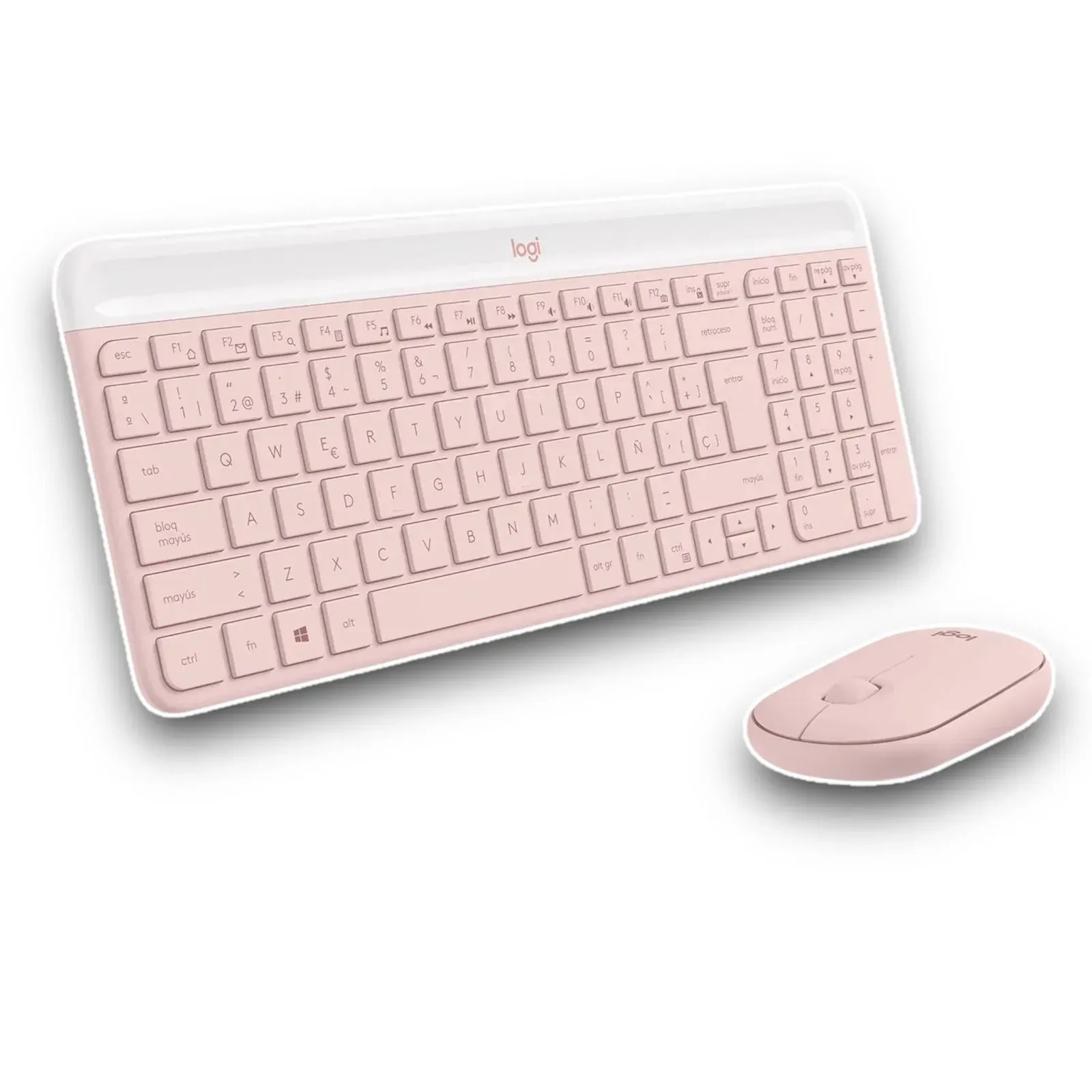 Combo Teclado Y Mouse Logitech Mk470 Inalámbrico Rosado