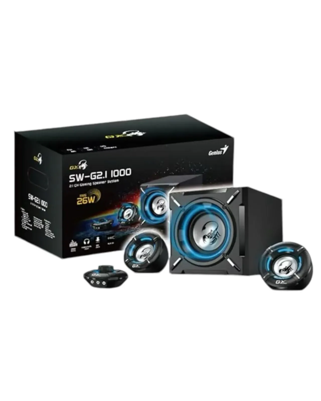 Parlantes Speakers Subwoofer GENIUS SW-G2.1 1000 GX Gamer Scorpion 26W