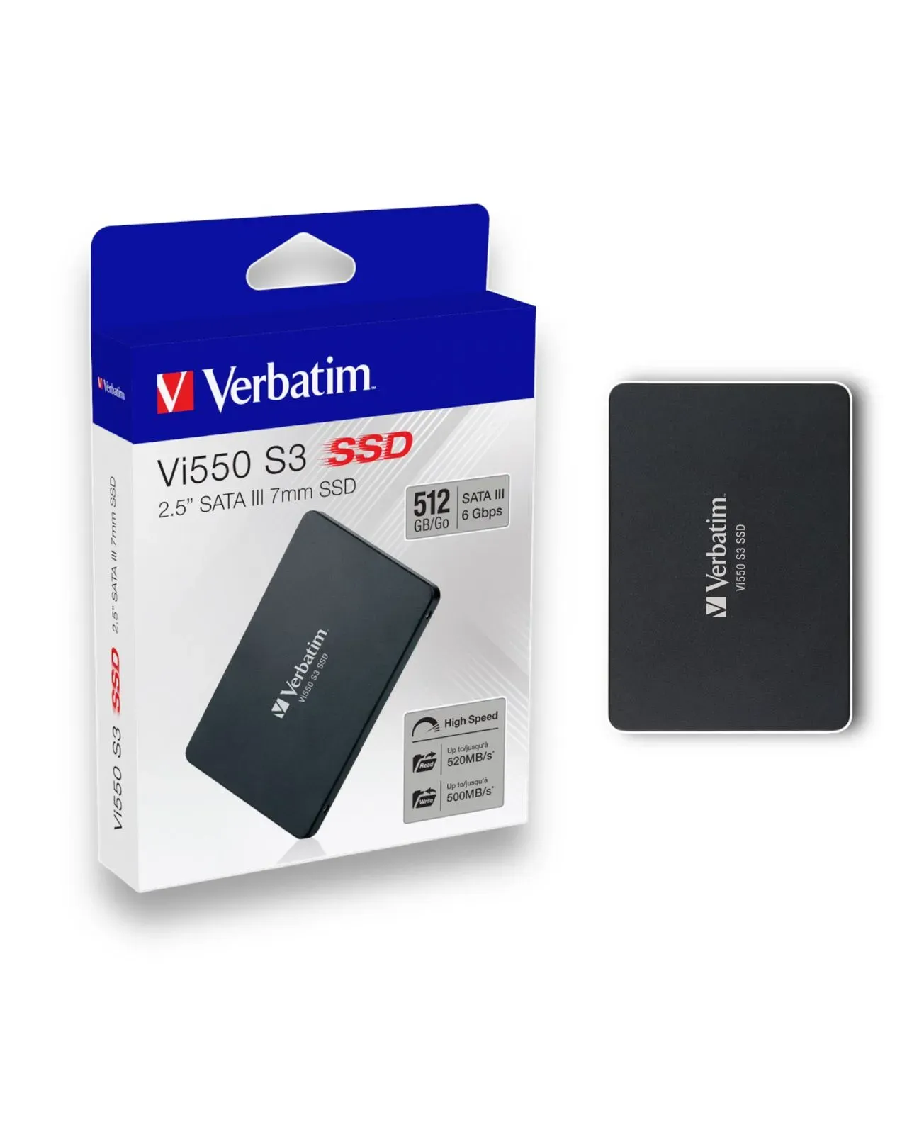 Disco Duro SSD Interno VERBATIM 512Gb Slim Vi550 S3 512GB