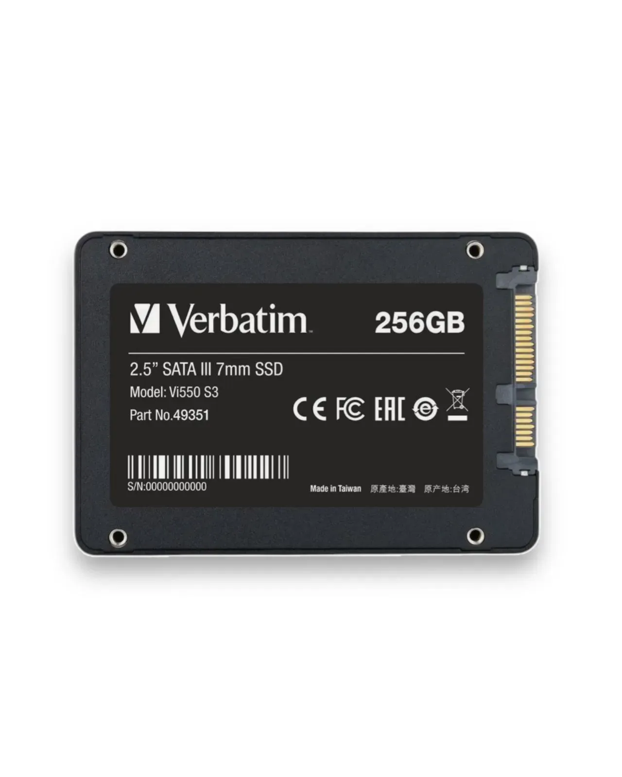 Disco Duro SSD Interno VERBATIM 256Gb Slim Vi550 S3 256GB