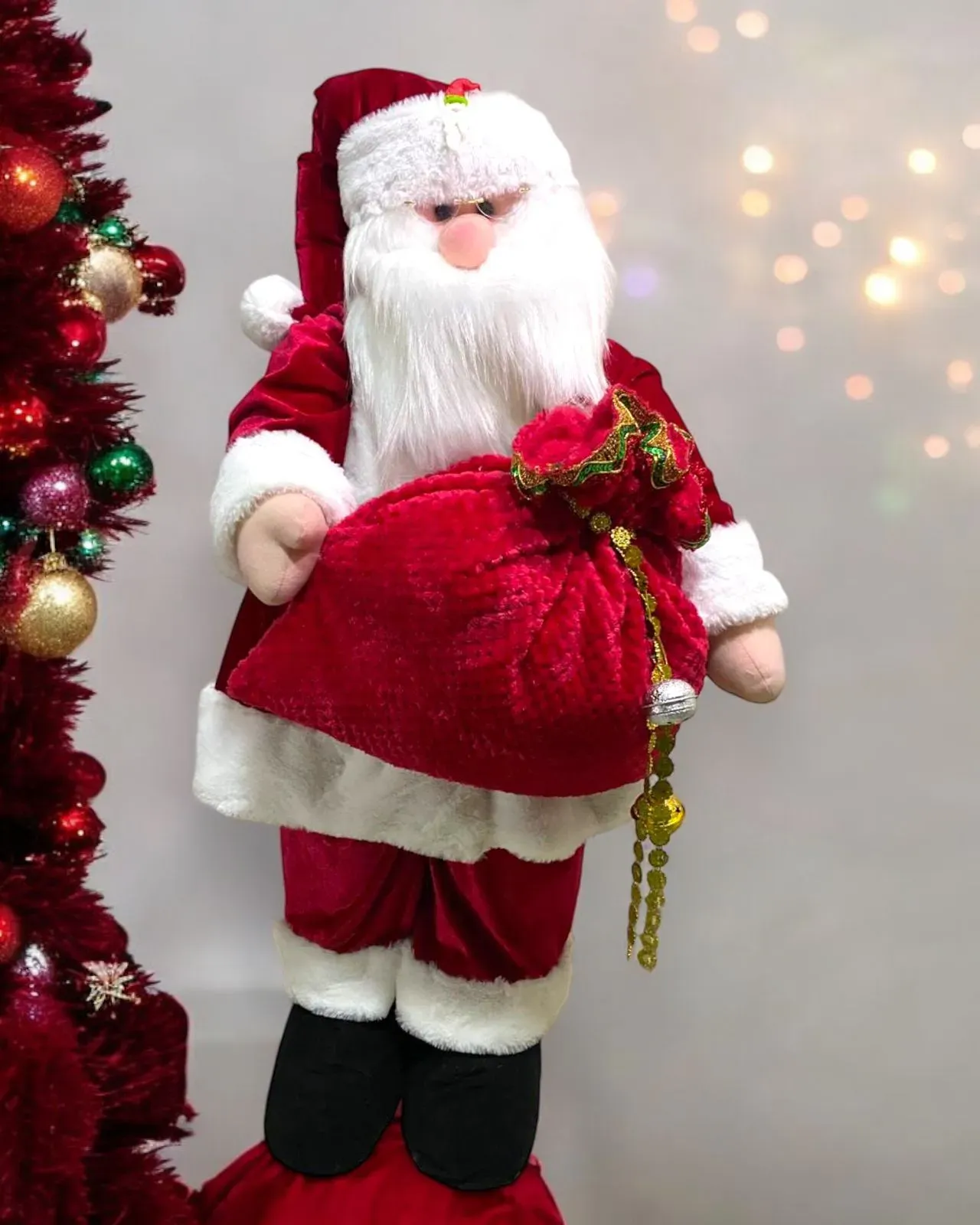 Muñeco Decorativo Papa Noel Navideño 100Cm Santa Claus / Tejido a Mano