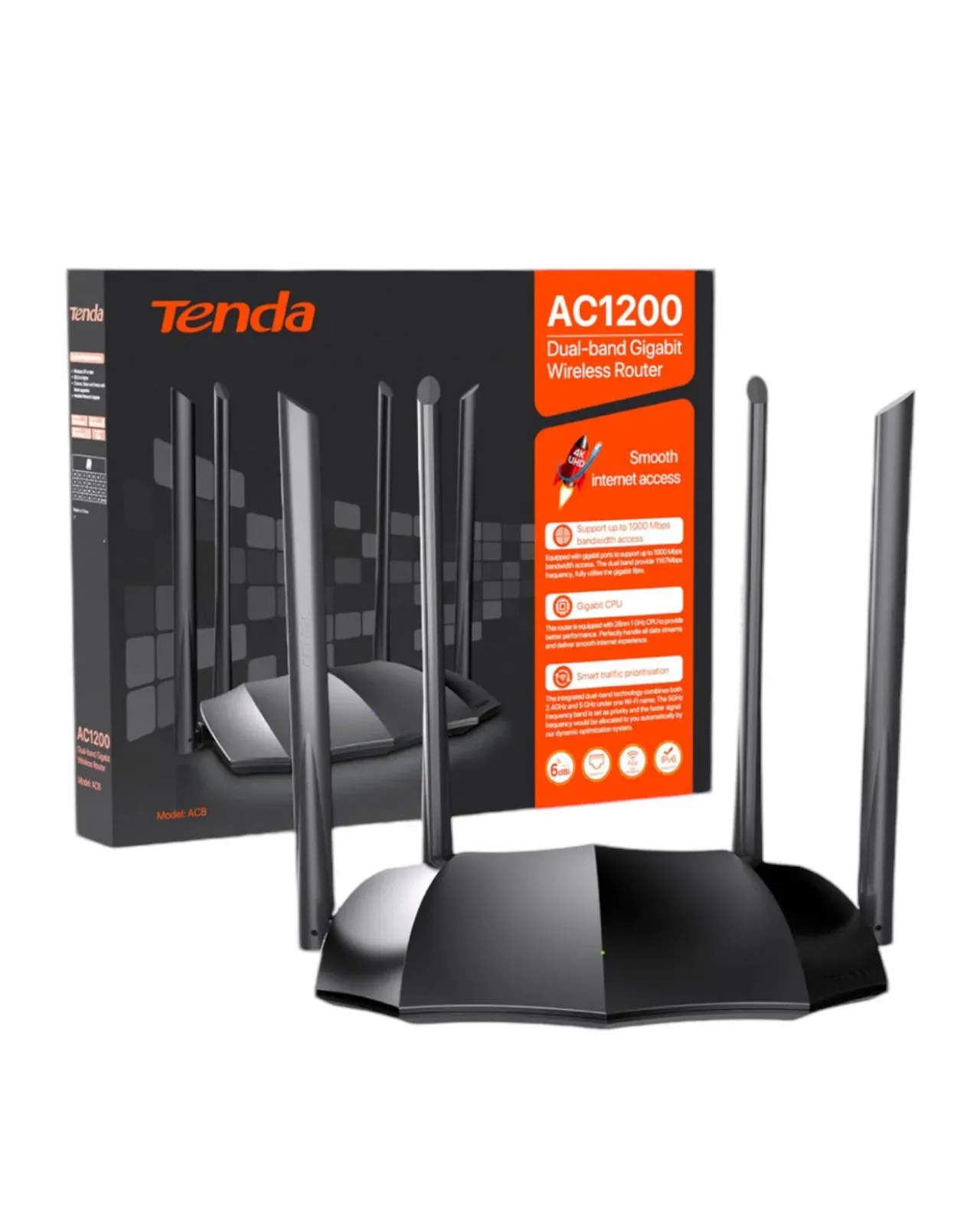 Router Repetidor Access Point Tenda AC8 Dual Band Gigabit AC1200