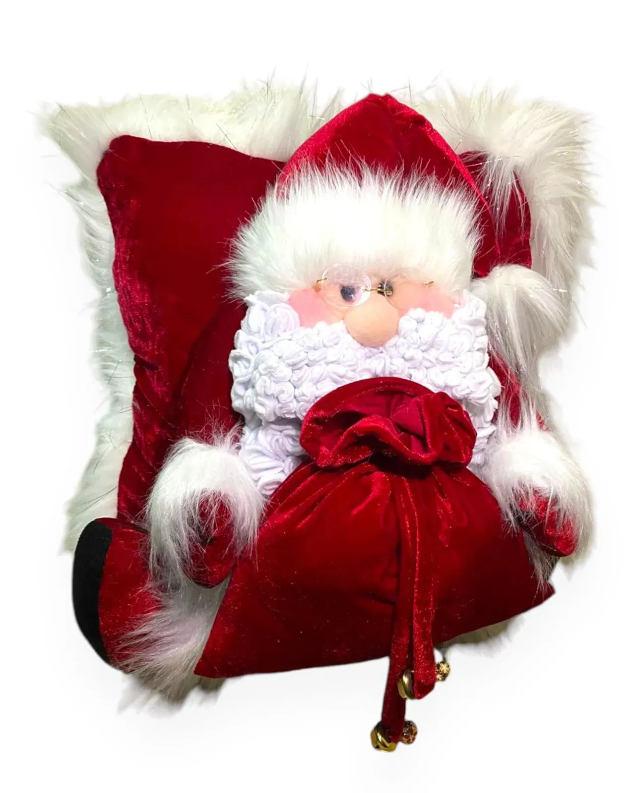 Cojin Navideño Decorativo Papa Noel 45Cm Santa Claus / Tejido a Mano