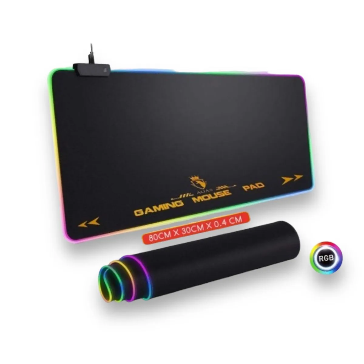 	 Tapete PAD MOUSE RGB Gamer 80cm x 30cm