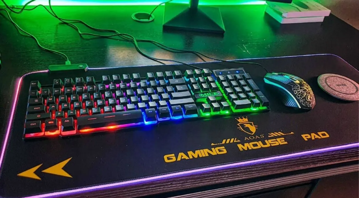 	 Tapete PAD MOUSE RGB Gamer 80cm x 30cm