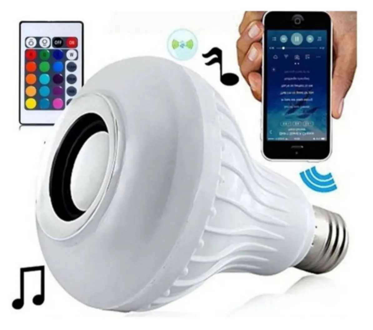 Bombillo Parlante Bluetooth Y Luces Multicolores