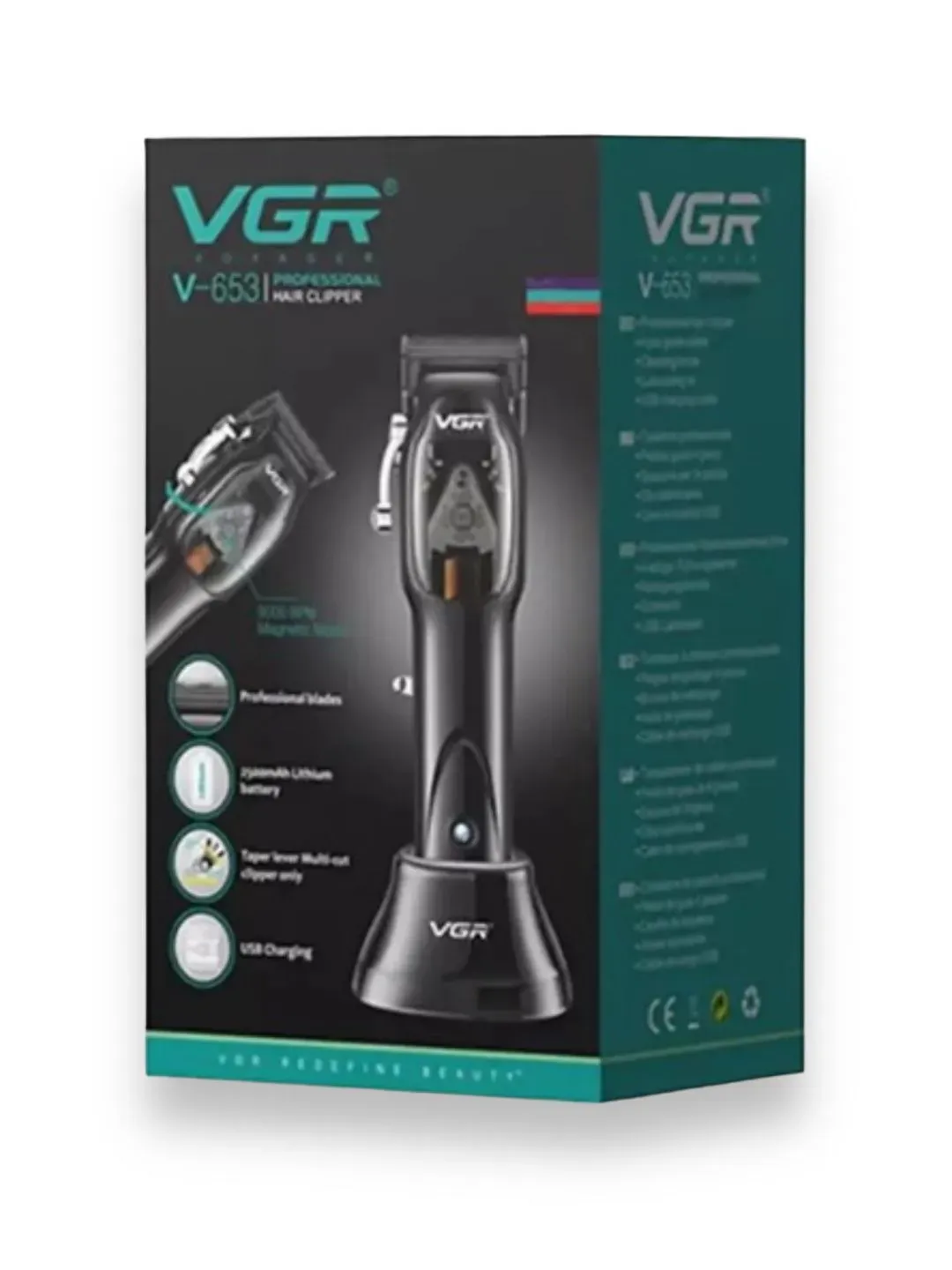  Maquina Cortadora De Cabello Profesional VGR V-653 Inalámbrica Recargable