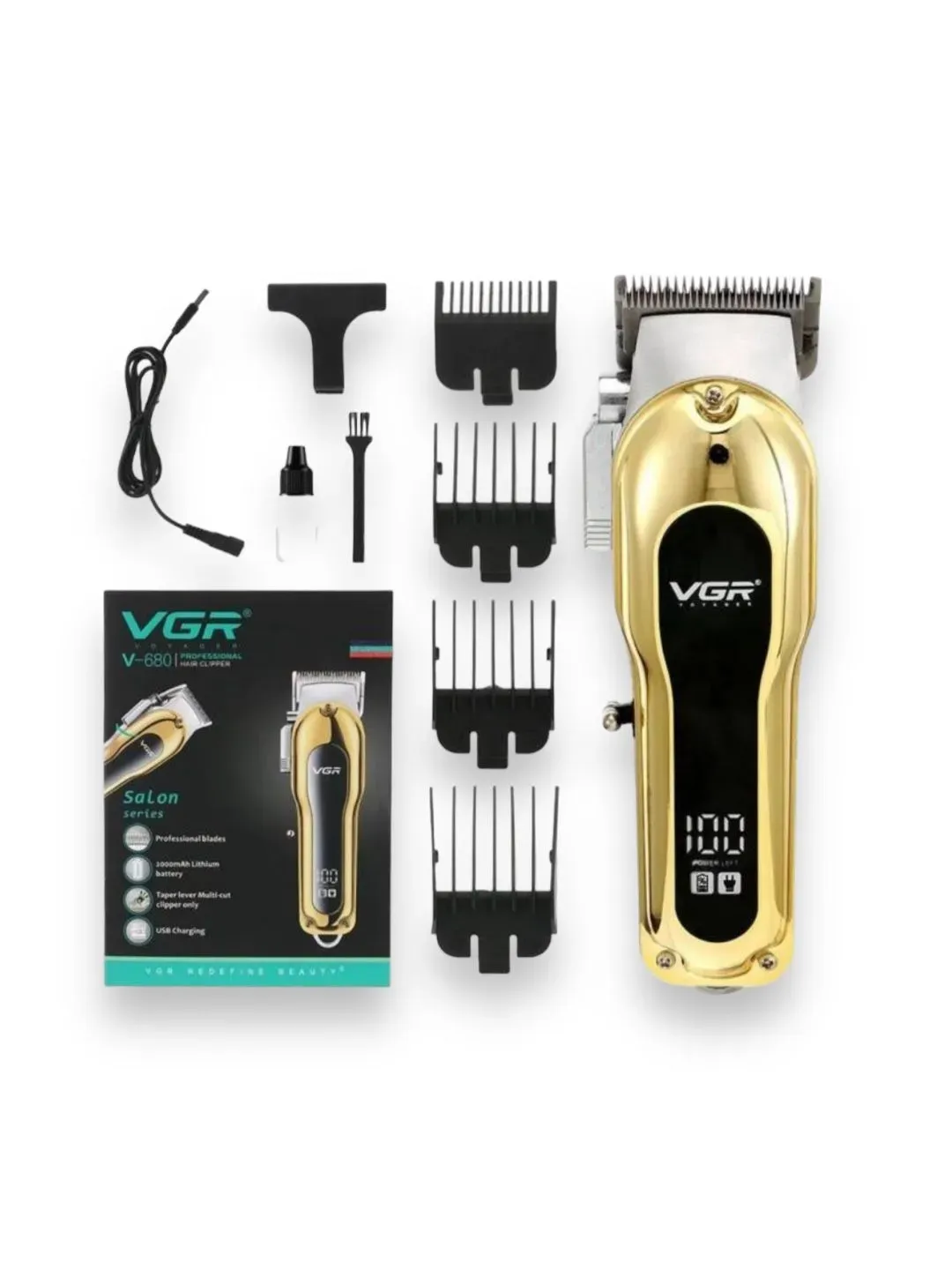 Maquina Cortadora De Cabello Profesional VGR V-680 Inalámbrica Recargable