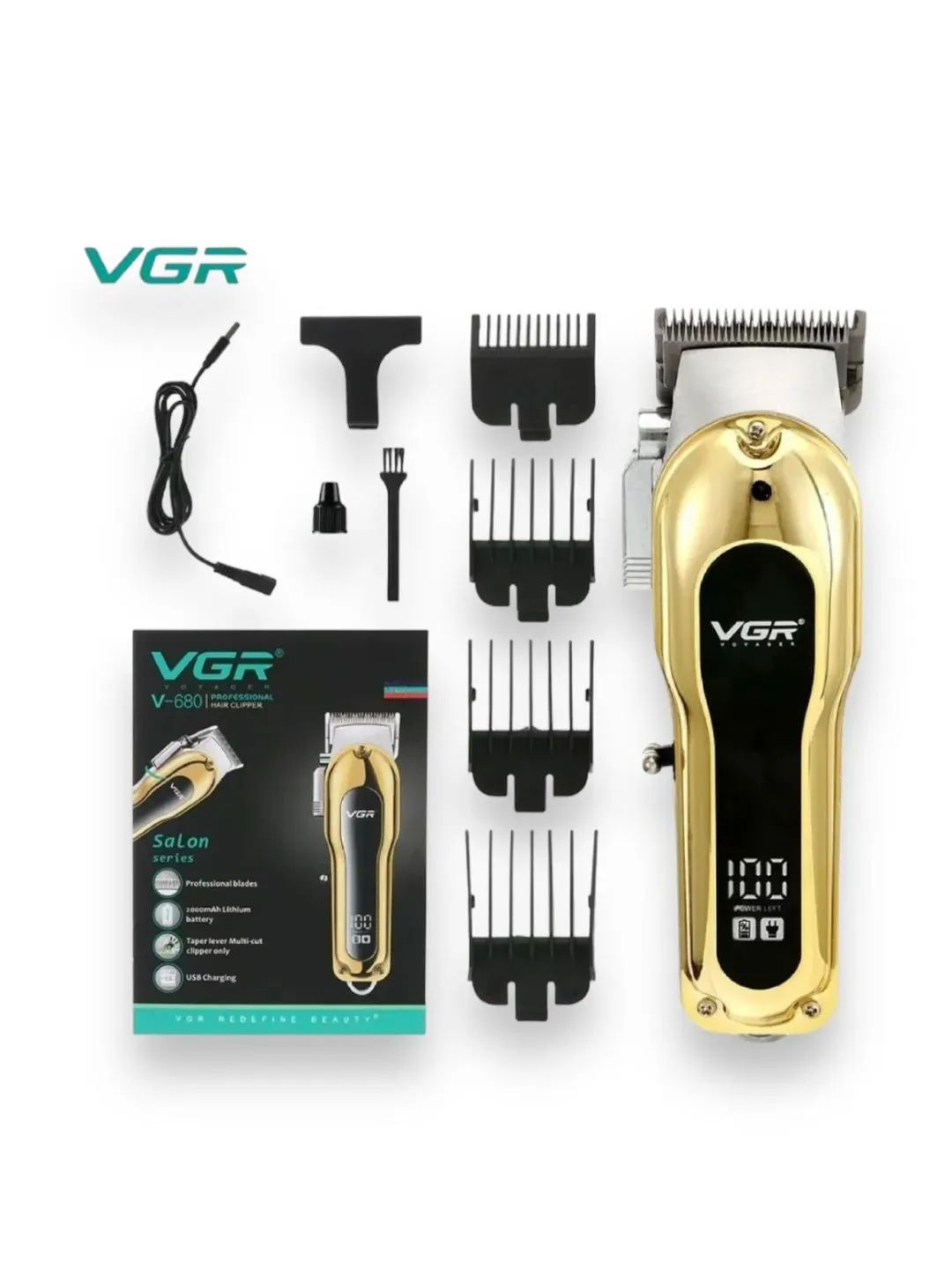 Maquina Cortadora De Cabello Profesional VGR V-680 Inalámbrica Recargable